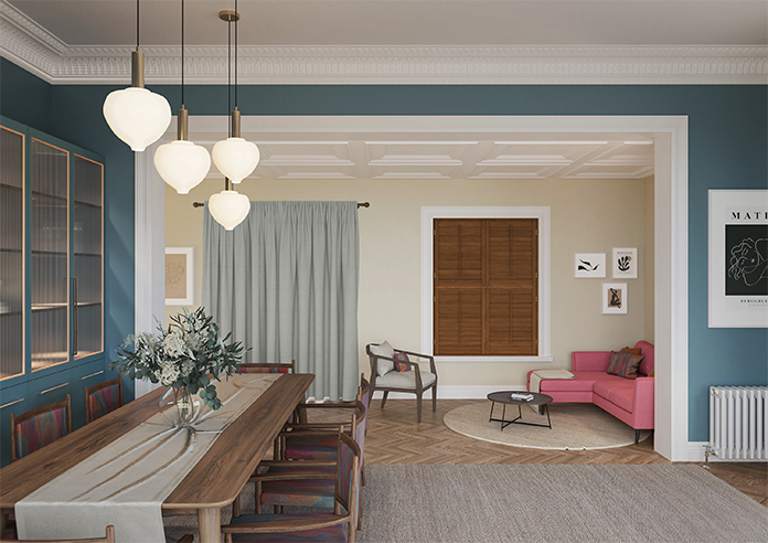 Kensington, Antique Cherry - Tier on Tier Twist&Fit Plantation Shutter - Image 10